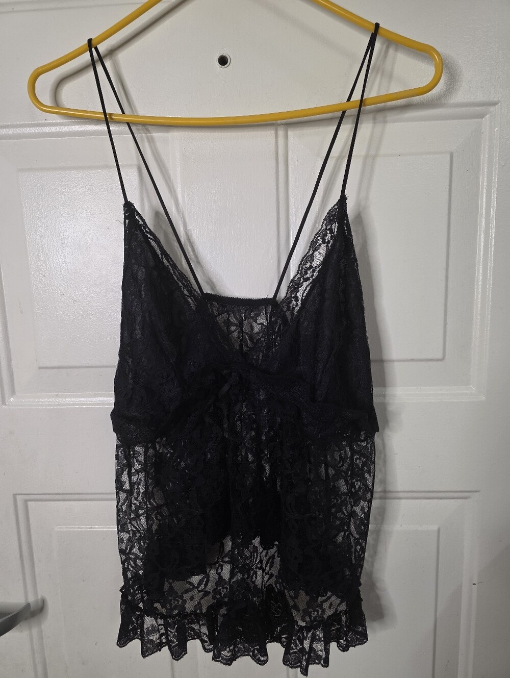 Black Lace Spaghetti Strap Lingere Intimates Size Small